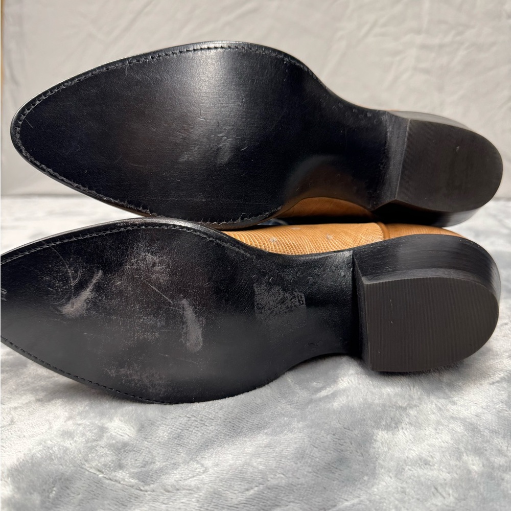 Vintage Larry Mahan Tan and Navy Cowboy Boots - Picture 8 of 11